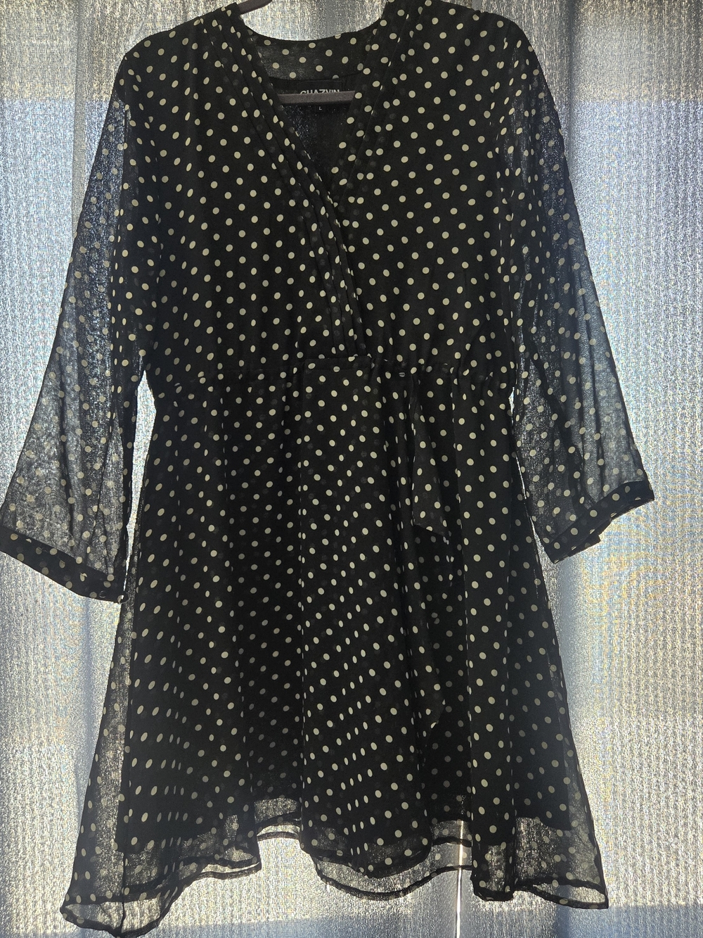 Black Polka Dot Chiffon Dress